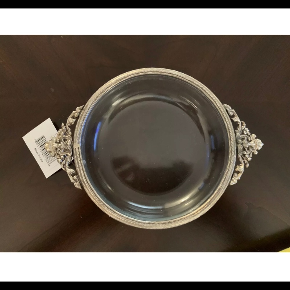 Glass Bowl With Silver Detail